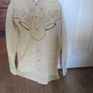 Leather shirt large size, lined made by Cripple Creek